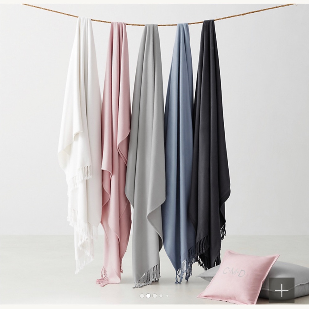 RH TEEN LUXE BAMBOO THROW BLANKET IN BLUE 45x60